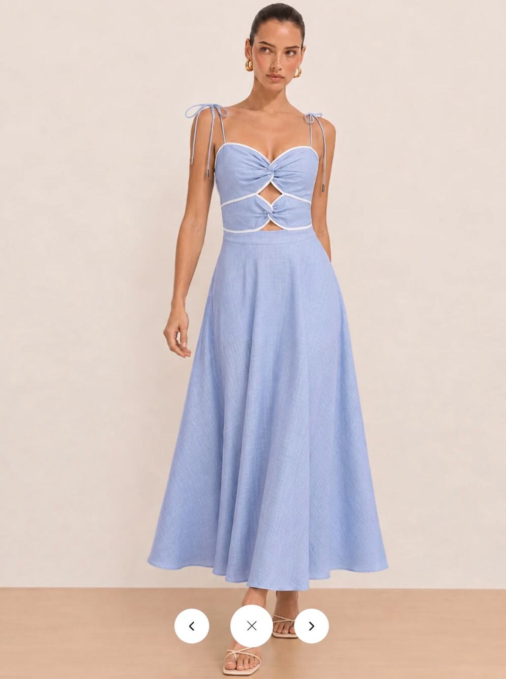 NWT Commense Cutout Tie Strap Maxi Dress Sz M
